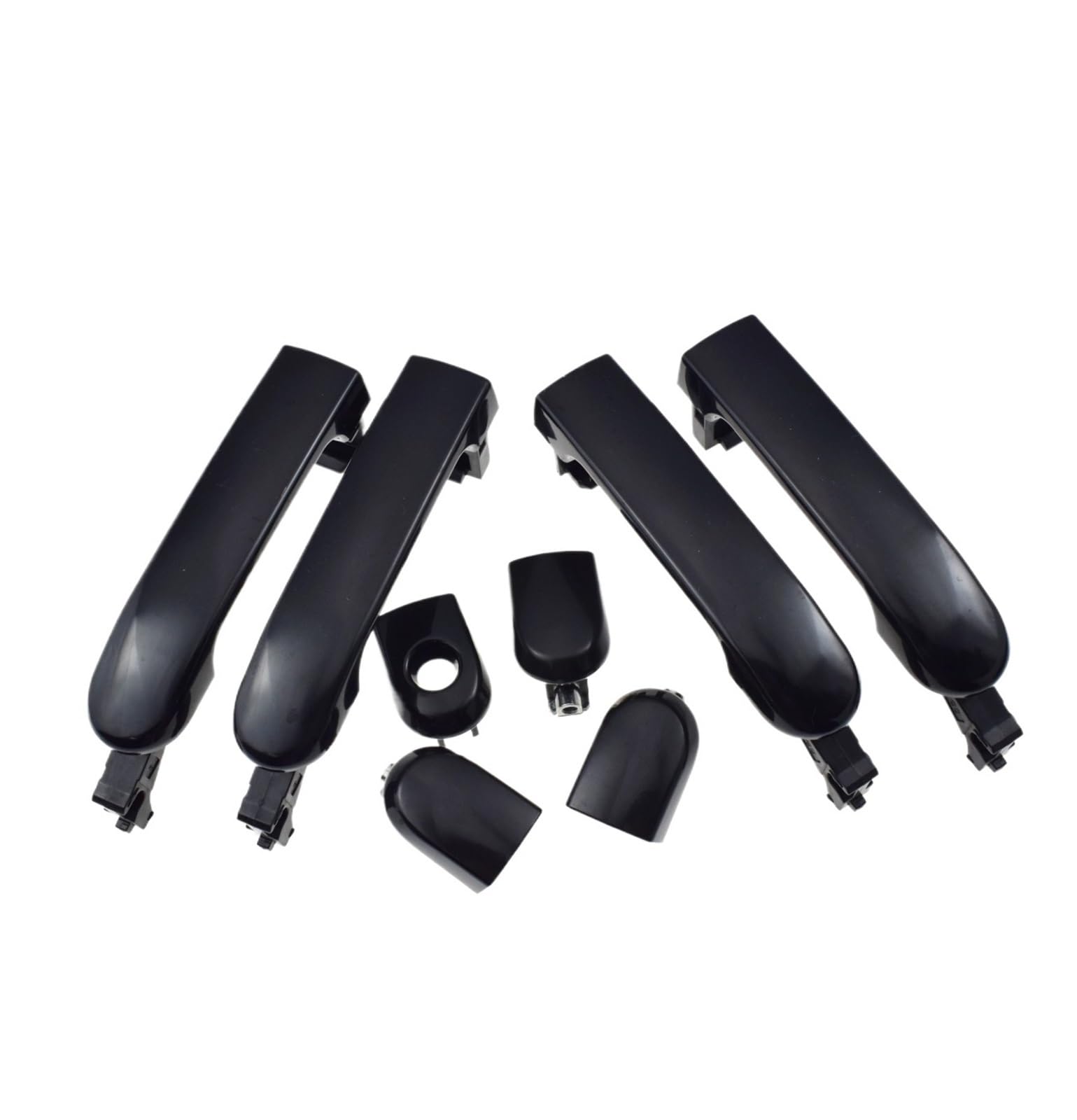 Pacsci Front Rear 4 Sides Car Outer Door Handle For Nissan For Versa For Tiida 2007-2012 Black Exterior Outside Door Handle Front Rear Left Right(Front Rear 4 Sides)