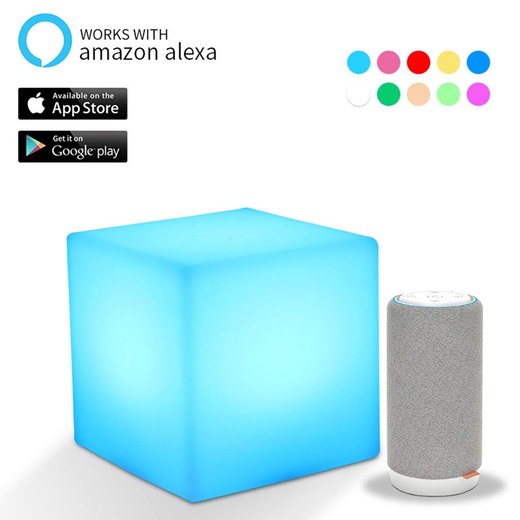 Lámparas de Noche WiFi, Control de Voz de la Aplicación, Luz de Noche LED RGB Inteligente, Compatible con Alexa Google Home, Función de Temporizador, para Sala de Estar, Sala de Niños