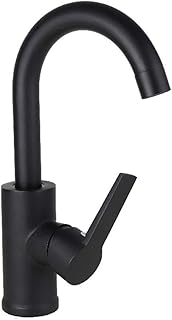 Robinet D'Évier De Cuisine Robinets À Poignée Unique en Bronze Huilé 360 & Deg; Robinet De Salle De Bains Mélangeur Froid Et Chaud Monobloc en Laiton Massif À Bec Pivotant avec Pulvérisateur Extracti