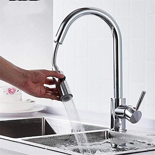 Robinet extractible anti-éclaboussures en laiton chromé mat