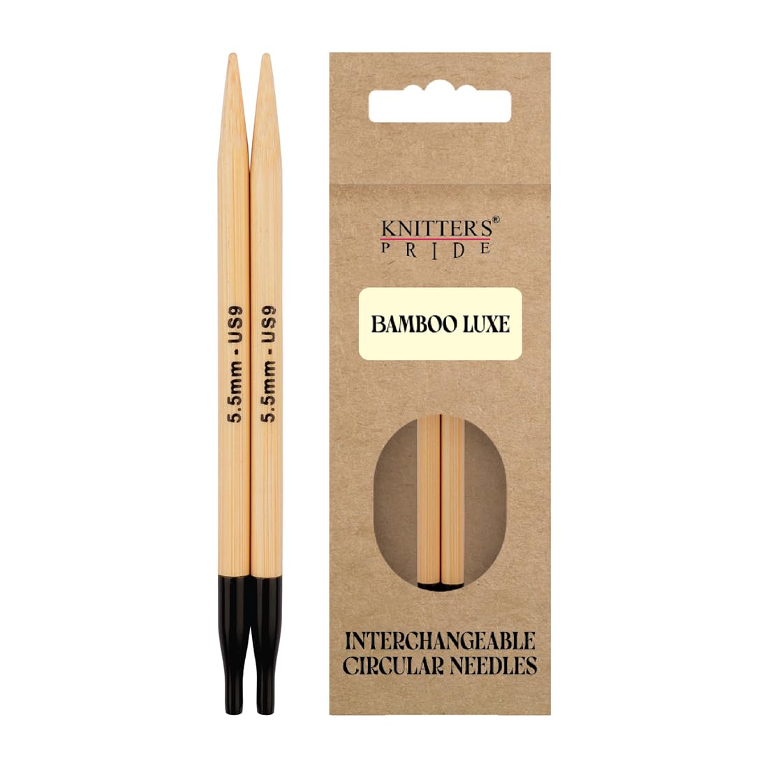 Knitter's Pride Beige/Black Bamboo Luxe Interchangeable Knitting Tip 13 Cm 5.5 Mm - 1 Piece