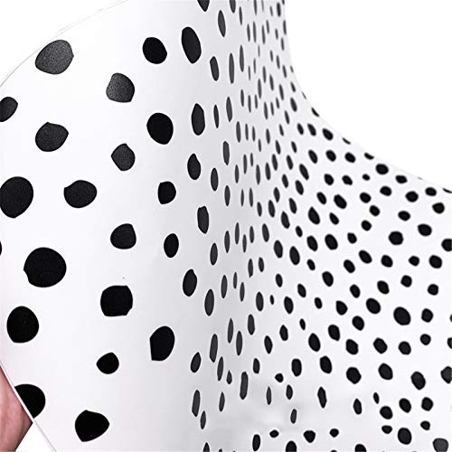 Tapete Kinderzimmer Jungen & Mädchen, Wavelet Punkt Wandtapete Klebefolie Selbstklebend PVC Möbel Dekorative Aufkleber Für Küchen Schlafzimmer Wohnzimmer,15,74"X 98,42",Black Wallpaper Cover