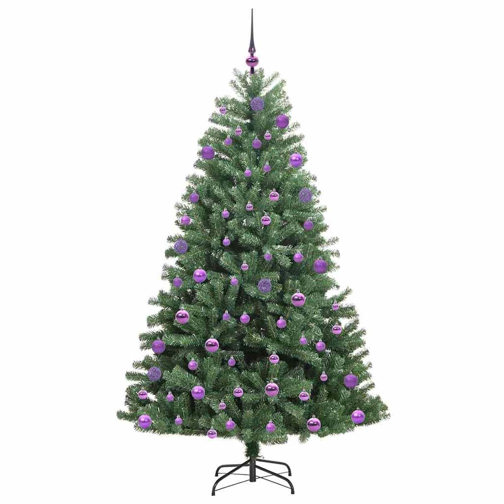 Árbol artificial de 210 cm, 300 ledes cálidos, 8 modos, ramas giratorias, plegable, PVC/metal