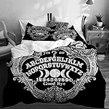 SUHETI Bedding Juego de Funda de Edredón,Tablero Ouija Querubín Muerte,Microfibra Funda de Nórdico y Fundas de Almohada-(Cama 200 x 200cm)