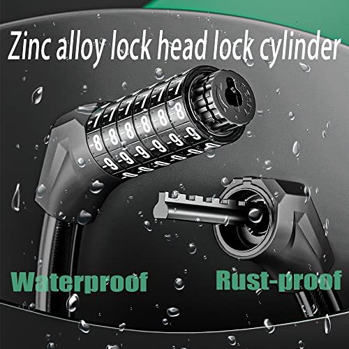 Tosuod Bike Lock Bicycle Lock With 6 Digits Resettable 1000000 Passwords Combination Bike Cable Lock Anti-Theft Bicycle Combination Locks Coiled Chain Lock Black #TOP2