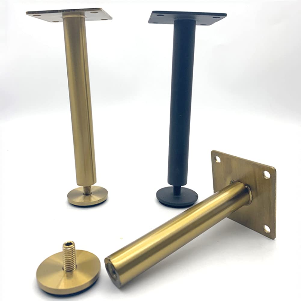 Genérico Pies para Muebles Patas Ajustables de Acero Inoxidable para Gabinetes Bases Sofás Mesas de Centro Y Mesas con Tornillos 8-32 cm 4 Unidades de Metal (16 cm Plateado)