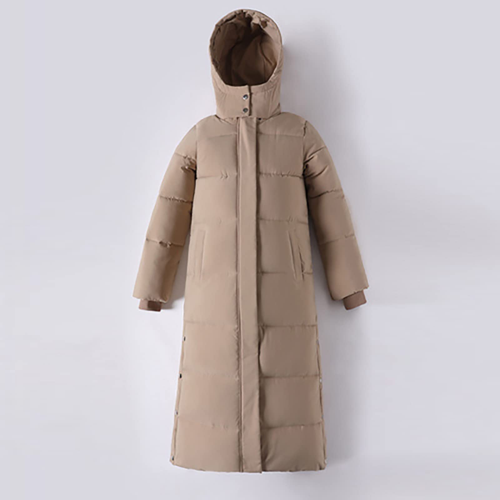 Wintermantel Damen Lang Winterjacke Dicke Steppjacke Warm Daunenjacke Winter Steppmantel Winddicht Damenmantel mit Kapuze Parka Outdoorjacke Frauen Mantel Große Größen Extra Lange Daunenmantel