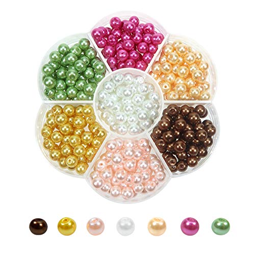 Toaob 350Pcs 6Mm Multicolor Glass Pearl Beads Round Loose Spacer Beads Findings For Diy Crafts Necklaces Bracelets Jewelry Making #TOP3