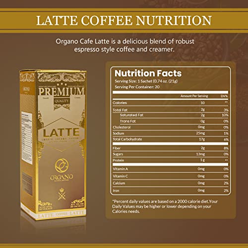 Organo Gold Gourmet Cafe Latte (1 Box Of 20 Sachets) #TOP2