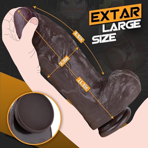 11.5″ Thick Bbc Big Black Dildo – 10″ Girth Xxxl Huge Silicone Dildo - Image 3