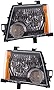 For Nissan Xterra 2008-2015 Headlight Assembly S.X Model Black Bezel Pair Driver and Passenger Side CAPA Certified NI2502189 + NI2503189