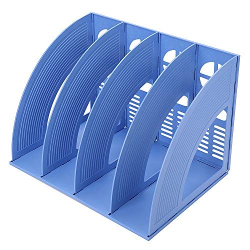 Boite de Rangement Bureau Module de Classement 4*Compartiments DIY Etagère Organisateur Casier de Stockage Polypropylène Porte-fichier Trieur pour Papier A4 Document Dossier Magazine Cahier CD Livre