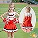 COTRIO Cheerleader Outfit for Girls Cheer Outfits Cheerleader Costume Cheer Practice Clothes Kids Halloween Cheerleading Uniform Skirts and Tops Size 4t (3-4 Years, Red)