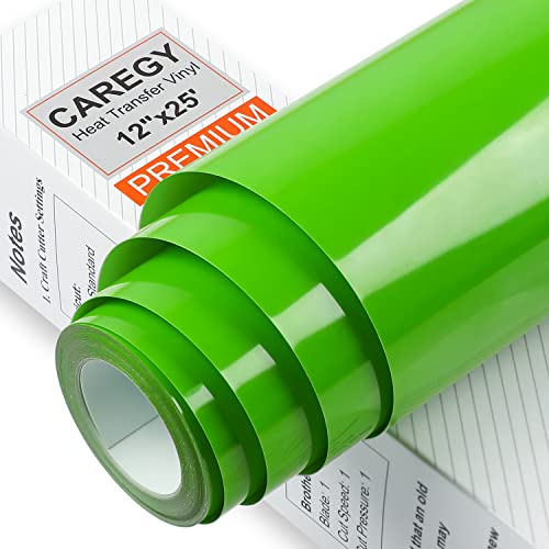 Caregy Htv 12" X 25Ft Roll - Iron On Heat Transfer Vinyl (Light Green) #TOP4