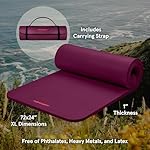 Retrospec Solana Yoga Mat 1" Thick w/Nylon Strap for Men & Women - Non Slip Exercise Mat for Home Yoga, Pilates, Stretching, Floor & Fitness Workouts - Image 2