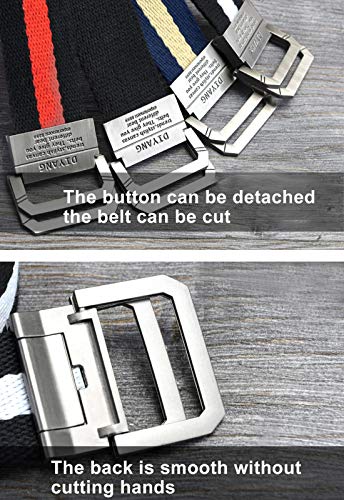Flygo Mens Canvas Web Belt Double D-Ring Buckle 1.5" Wide Leather Tip Multi-Color Tactical Military Webbing Belts4