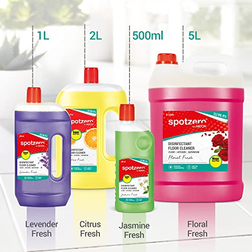 Image of Spotzero by Milton Disinfectant Floor Cleaner, 5 Litres, Citrus | Surface Cleaner | Stain Removal