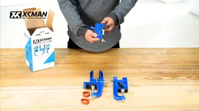Étau De Ski Alpin XCMAN Tout Métal - Réglable Angle Et Hauteur - Set De 3 Pièces Avec Bloqueurs