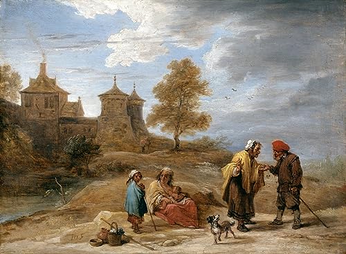 Lienzo de gitanos en un paisaje de David Teniers para transformar paredes vacías