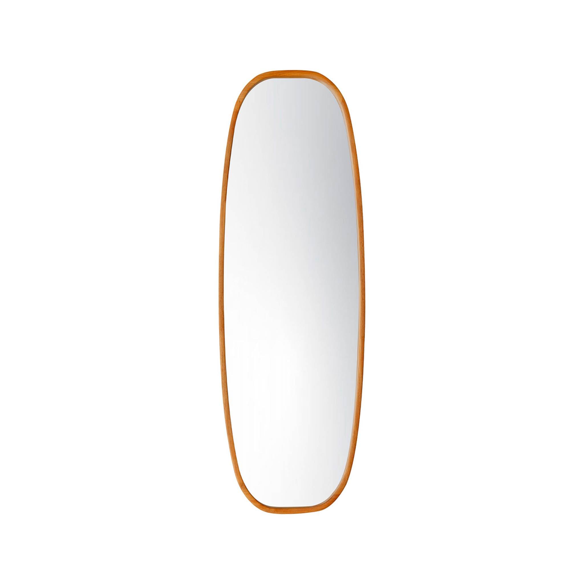 Alice's Garden sweeek - Miroir rectangulaire Jamie en Bois d'hévéa. Bords arrondis. Couleur Bois Clair. 120 cm