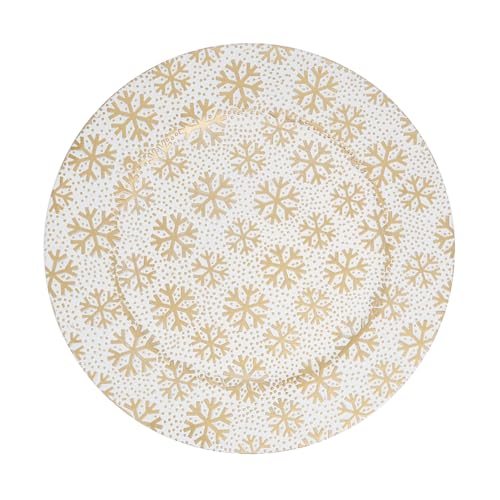 Platos decorativos navideños copo de nieve 13 pulgadas set 4 miniatura 3