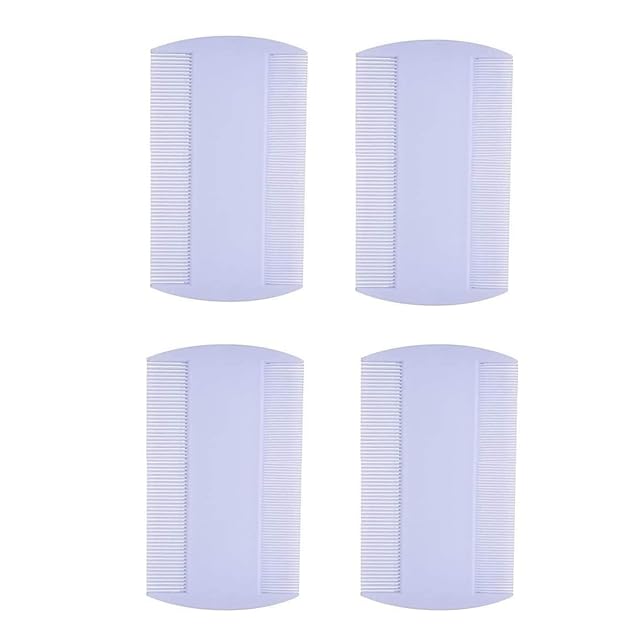 Peines para Piojos, 4 PCS Peines para Eliminar los piojos Blanca Duradera De Doble Nit Peines Para Piojos…