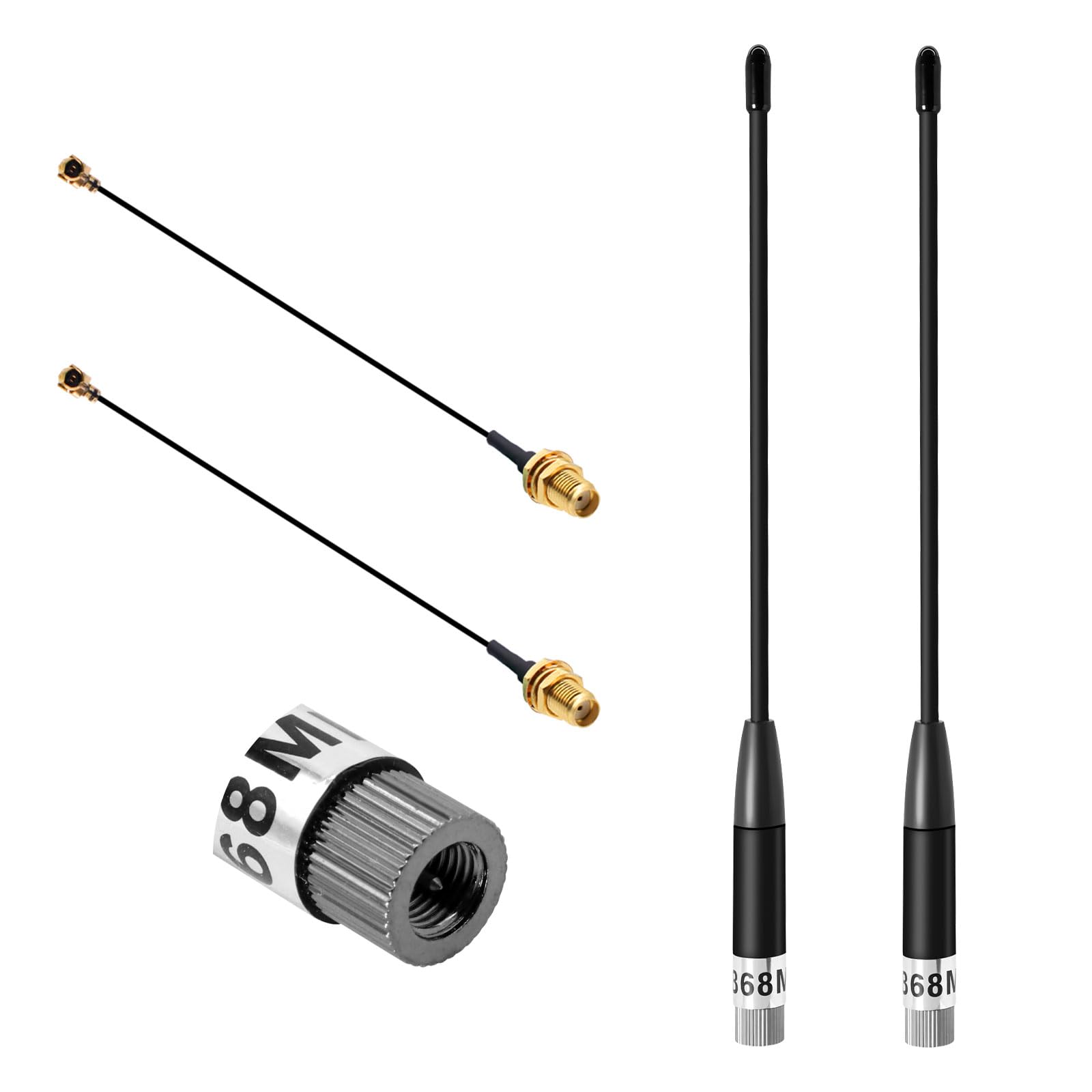 10dBi Gain/868MHz LoRa Antenne für ESP32/LoRa 32 V3/LoRa32u4 II, SMA Stecker 195mm + (U.FL IPX) auf SMA Buchse Kabel für Meshtastic LoRa Long Range Soft Whip-Antenne