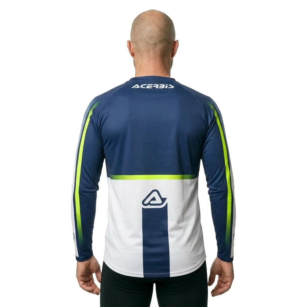 Acerbis MX Linear Lugo Maglia da motocross, blu/giallo, L