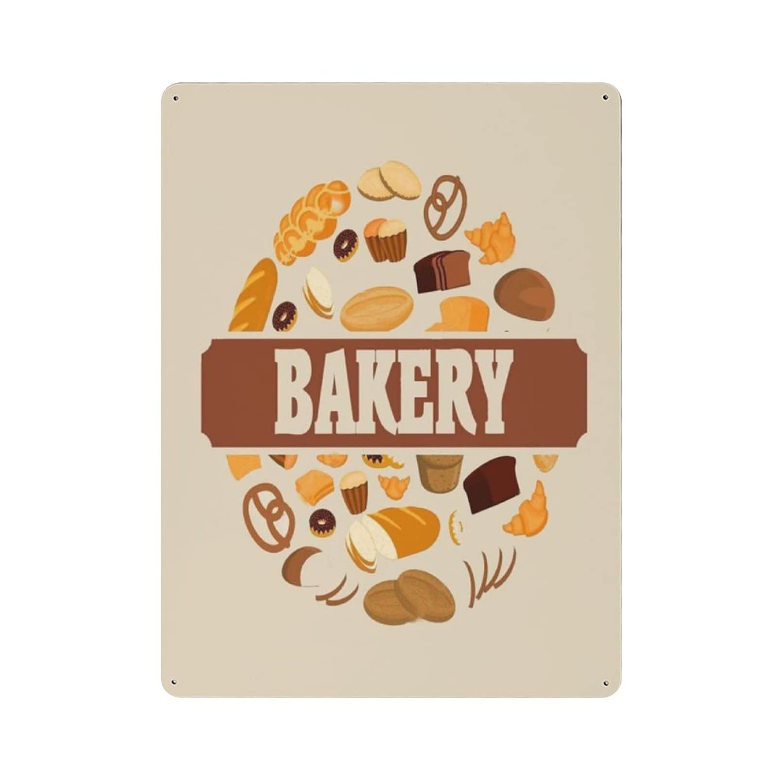 Metal Tin Sign Yellow Bakery Bakery Vintage Tin Poster Metal Sign Wall Decoration Country Kitchen Home Garage Decor 16"x12"