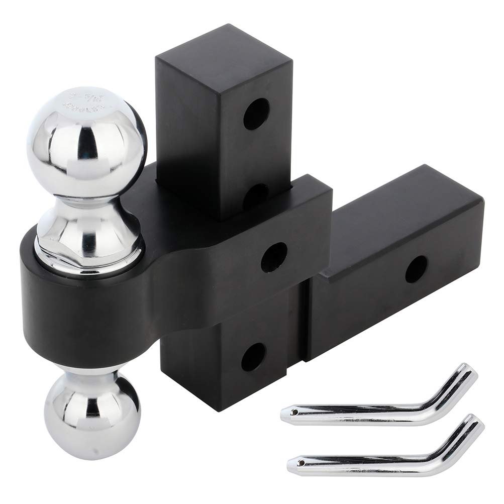 ECCPP Aluminum Dual Ball Mount Adjustable Trailer Tow Hitch 2 inch Receiver