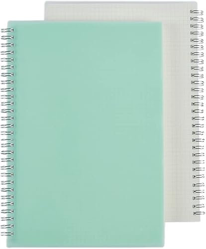 Miniatura 7 de Paquete de 2 cuadernos de gráficos en espiral A4 con papel grueso de 4.23 ozm, cuaderno de espiral con tapa dura de plástico y cierre de banda