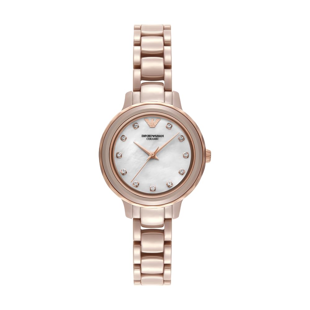 Emporio Armani Women's 32MM Beige Ceramic Watch, AR70018
