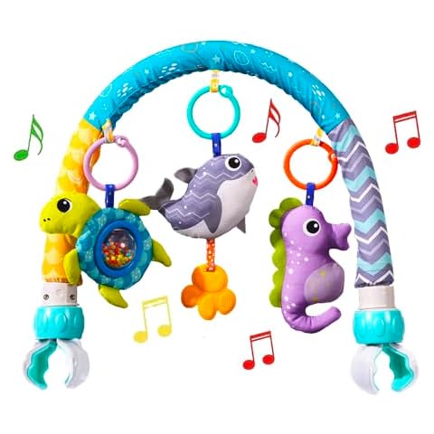 Baby Stroller Arch Toys, Crib Mobile for Infants Adjustable Bassinet Mobile with Universal Clamp, Activity Toy Bar for Baby Bouncer Newborn CarSeat Toys Stroller Toys Sense Toys for Baby 0 6 12 Months Cover