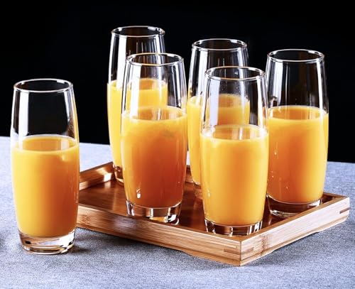 Image of bellemax 350 ML Drinking Glasses, Highball Lead-Free Glasses, Tumblers for Mixed Drinks, Water, Juice, Beer, Cocktail and Mixed Drinks (6)