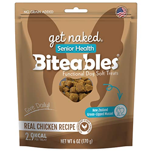 Get Naked Biteables Senior Health Soft Dog Treats, Real Chicken Treat for Toothless Dogs, 6oz 1 Pouch
