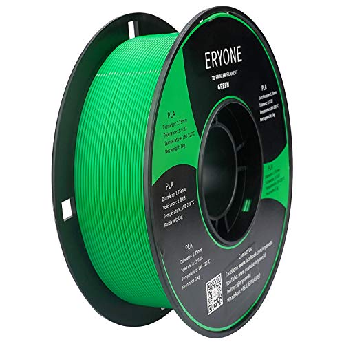PLA Filament 1.75mm, ERYONE Filament PLA 1.75mm, 3D Printing Filament PLA for 3D printer, 1kg 1 Spool, Green