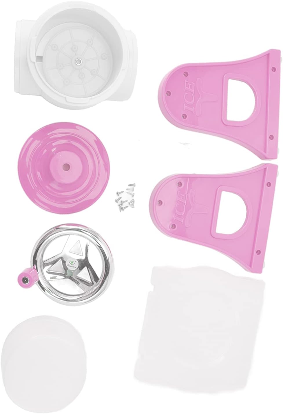 Mini Ice Shaver and Snow Cone Machine, Manual Shaved Ice Machine with Stainless Steel Blades, Portable Ice Crusher for Home, Restaurants, Cafes, Food Stalls, Beautiful Design and Easy to Use(Pink)