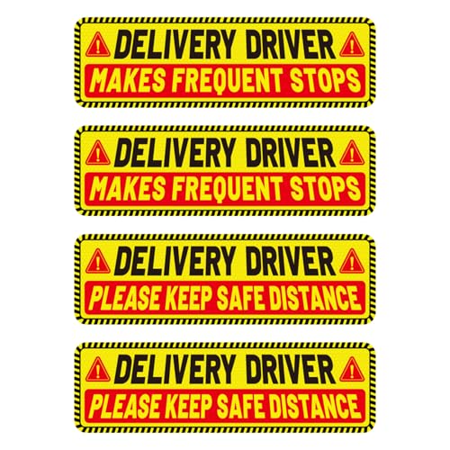 Image of 4pcs Delivery Driver Car Magnet Signs, 25x7.6cm /10x3 Inch
