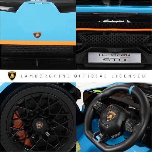 Image of Kawaii Kids Licensed Kids Rideon Car | Toyota Legender | Lamborghini | Manual Plus Remote Control | Lights and USB Music Player | Kids Age - 1-5 (Lamborghini, Blue)