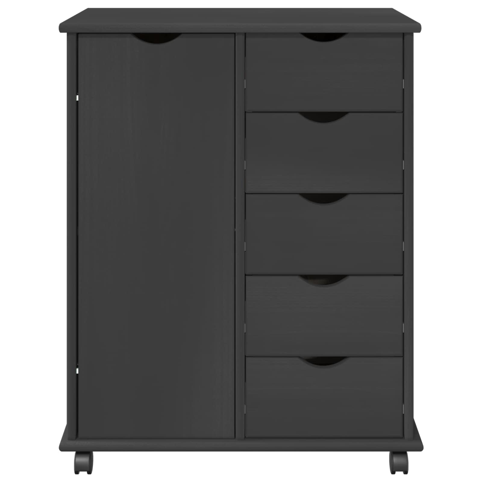 Mobile con Ruote Legno di Pino Massello 63,5 x 39 x 79 cm