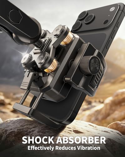 Image of Delobon Motorcycle Phone Mount with Upgraded Dampener for Bike Phone Holder | One-Handed, Camera-Friendly Phone Holder for Motorcycles, E-Bikes, Scooters, Iphone, Samsung, and 6-7.2 inch Phones.