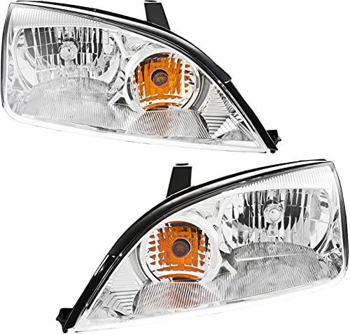 Garage-Pro Headlight Assembly Compatible with 2005-2007 Ford Focus Halogen, Set of 2, Driver and Passenger Side, Clear Lens