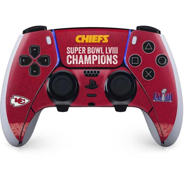 Skinit Decal Gaming Skin Compatible with PS5 DualSense Edge Pro Controller - Officially Licensed NFL Chiefs Super Bowl LVIII Champions Design
