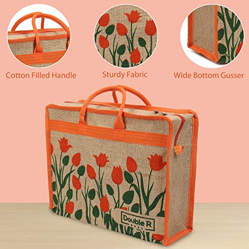 Image of DOUBLE R BAGS Jute Eco-Friendly Tote Bag: Stylish, Spacious, and Sustainable - Perfect for Everyday Errands and Adventures!