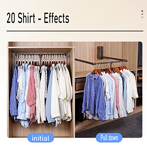 Cintre rétractable robuste et réglable de 51 à 121 cm pour armoire