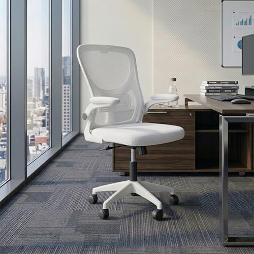 Image of Casa Copenhagen White White | Mid Back Imported Mesh Fabric Boss Office Chair | Y Design Ergonomic Back Support | 2D Aero Design Adjustable Armrests | Synchro Tilt Lock Mechanism | Adjustable Lumbar