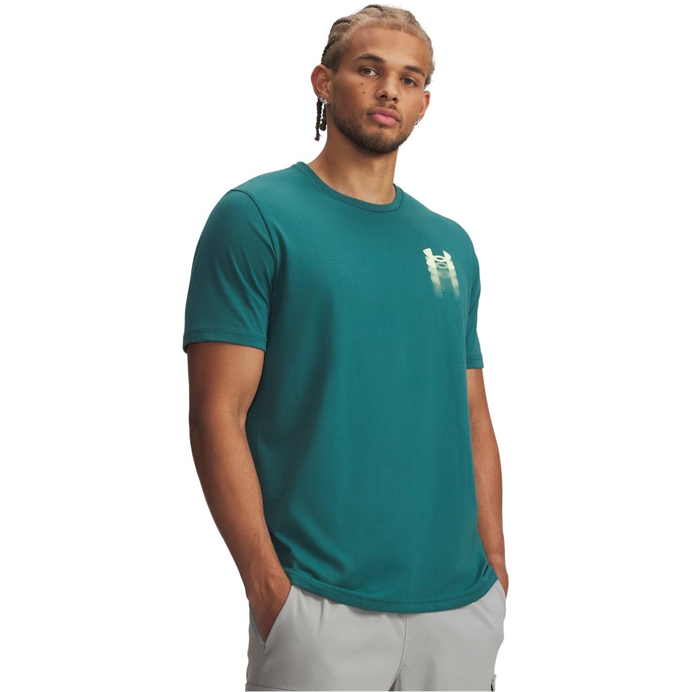 Under Armour Men's Green Blur Logo Ss L
