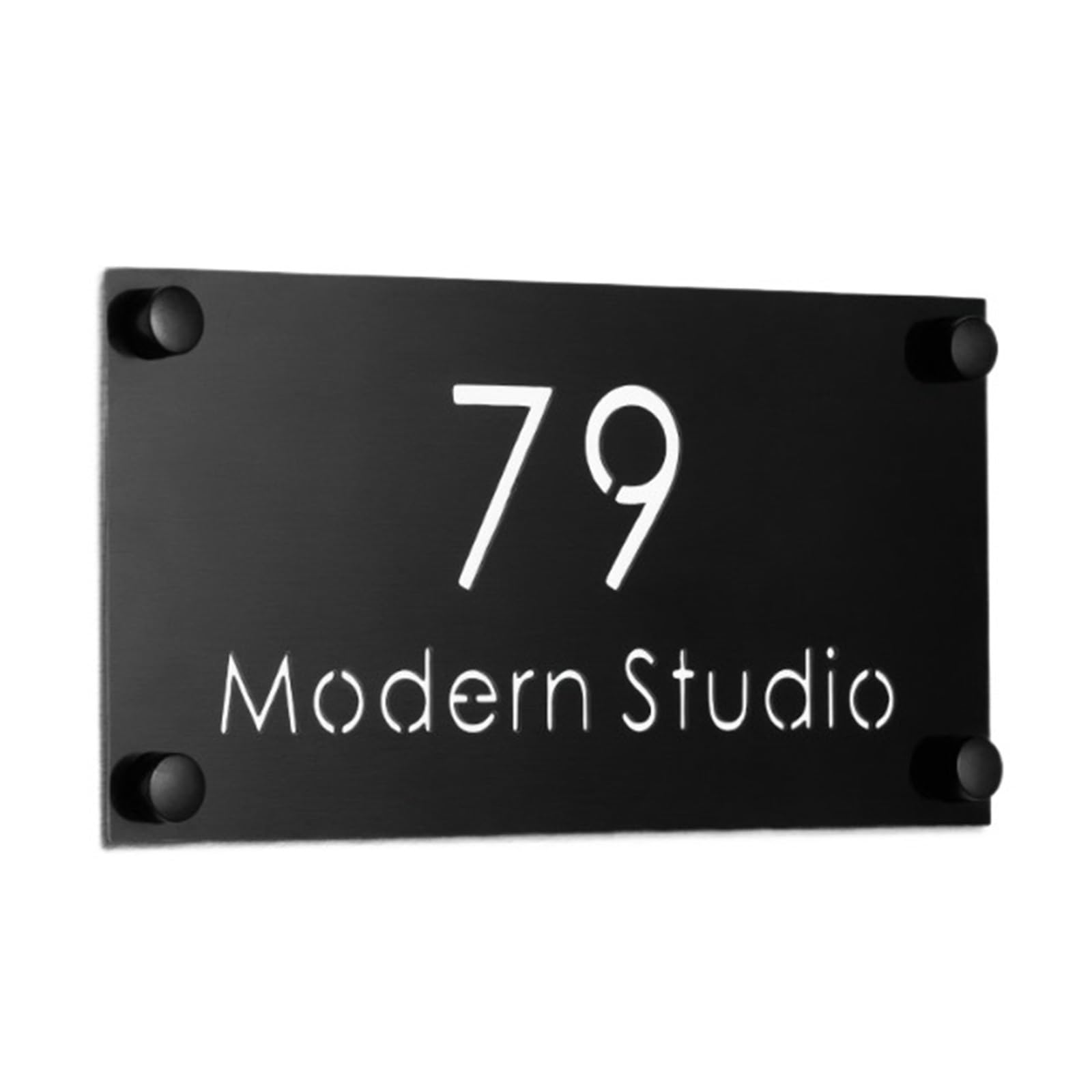 Placa De Puerta Exterior Número Casa, Acero Inoxidable, Moderna, Letra 3D, Nombre Familia for Hotel, Villa, Tienda, 1 Ud(3,50cmx25cm)
