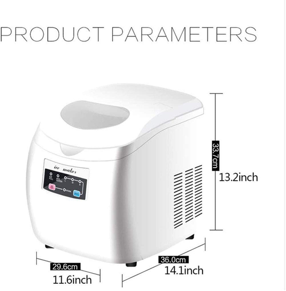 Macchina per il ghiaccio Macchina per il ghiaccio elettrica da banco portatile Macchina per il ghiaccio elettrica silenziosa Funzionamento semplice 12-15 kg di ghiaccio in 24 ore Serbatoio da 2,8 li