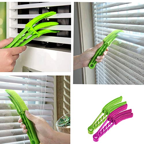 Blind Schoonmaakborstel,3 Lagen Afneembare Wasbare Stofzuiger Tool Roze & Groen 2 Stks - Image 5